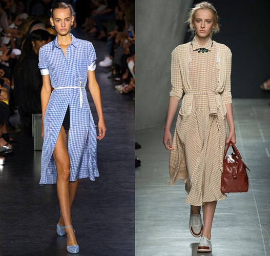 happenstijl-trend-twins-fashion-face-off-runway-spring-summer-2015-altuzarra-bottega-veneta-gingham-dress-50s-60s
