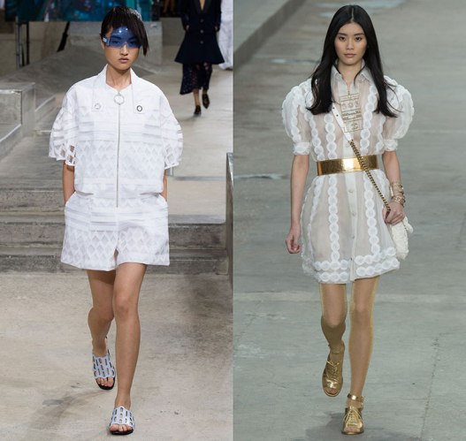 happenstijl-trend-twins-fashion-face-off-runway-spring-summer-2015-kenzo-chanel-karl-lagerfeld-filet-lace-sheer-organza-curtain-white-jumpsuit-romper-shirtdress